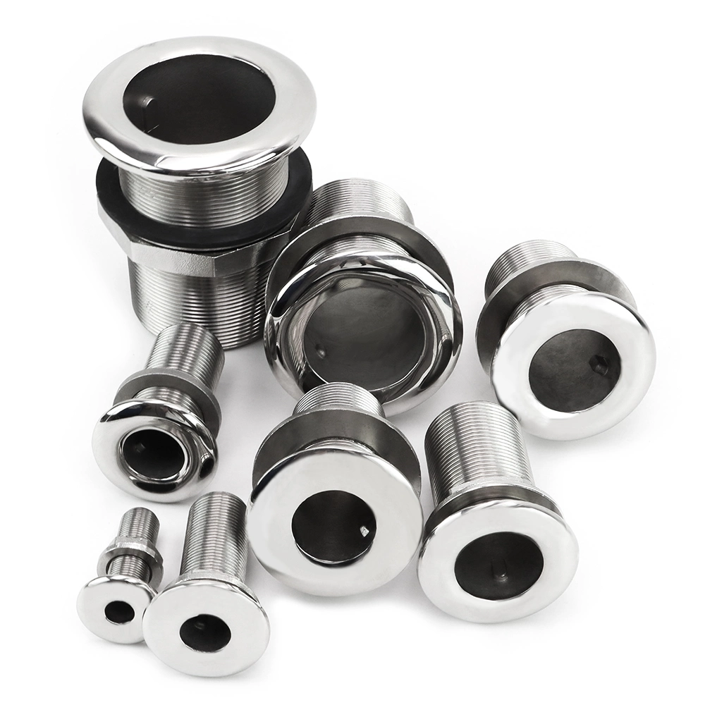 Marine 316 Stainless Steel Bsps Male Threaded Thru-Hull Fitting W/Nut Boat Plumbing Through Hull Parts