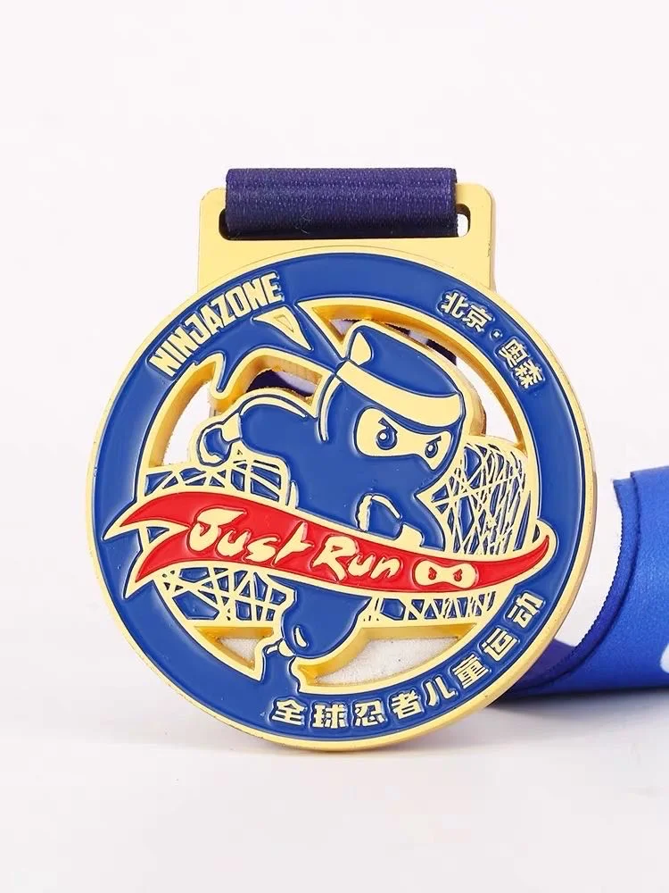 Manufacturer Metal Enamel Award Medallion Gold Night Run Finisher Marathon Running Race Marathon Sport Custom Trophies Medals