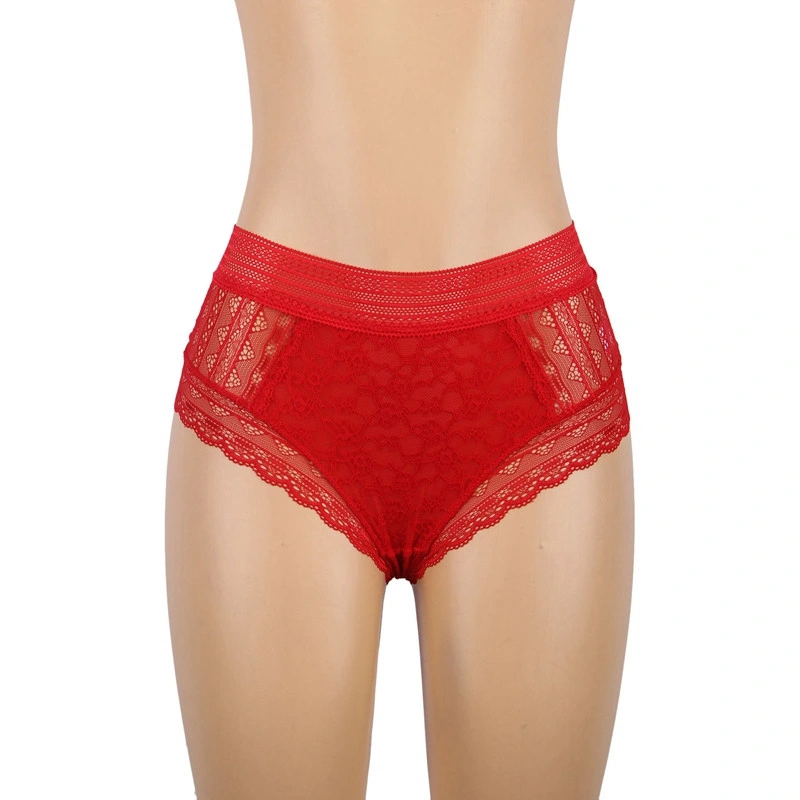 Polyester High Waist Lace Panties Women Knickers Sexy Lingerie Women&prime; S Underwear for Girl Panty