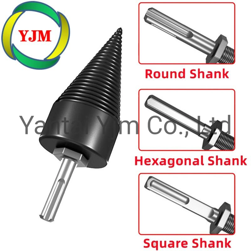 Square/Round/Hexagonal Shank Screw Cones Firewood Auger Drill Bit for Splitting Wood, Fast Wood Splitter, Eavy Duty Drill, Hand Tools