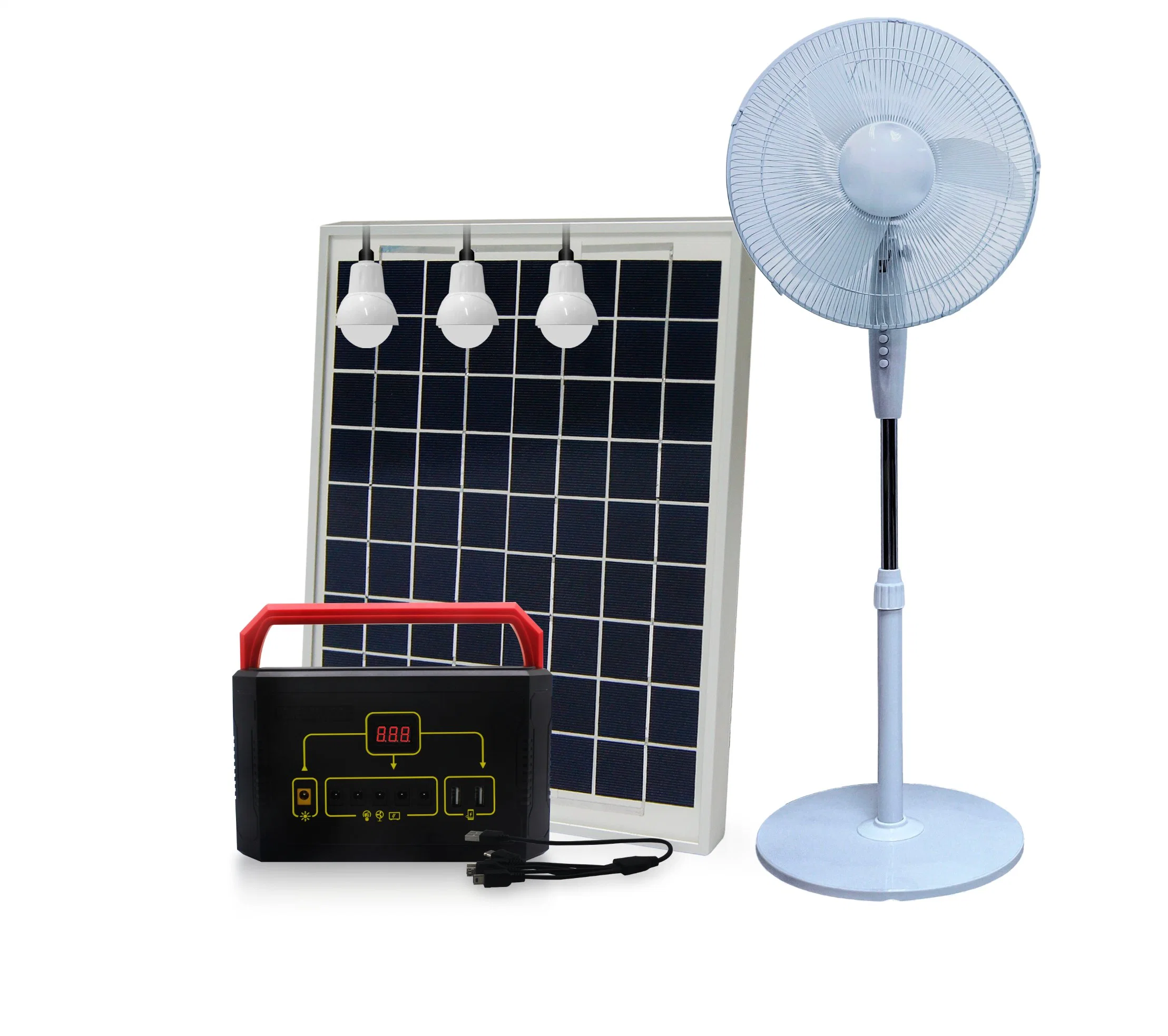 Kits d'accueil solaire énergie solaire et du ventilateur du support de générateur DC DC Digital TV