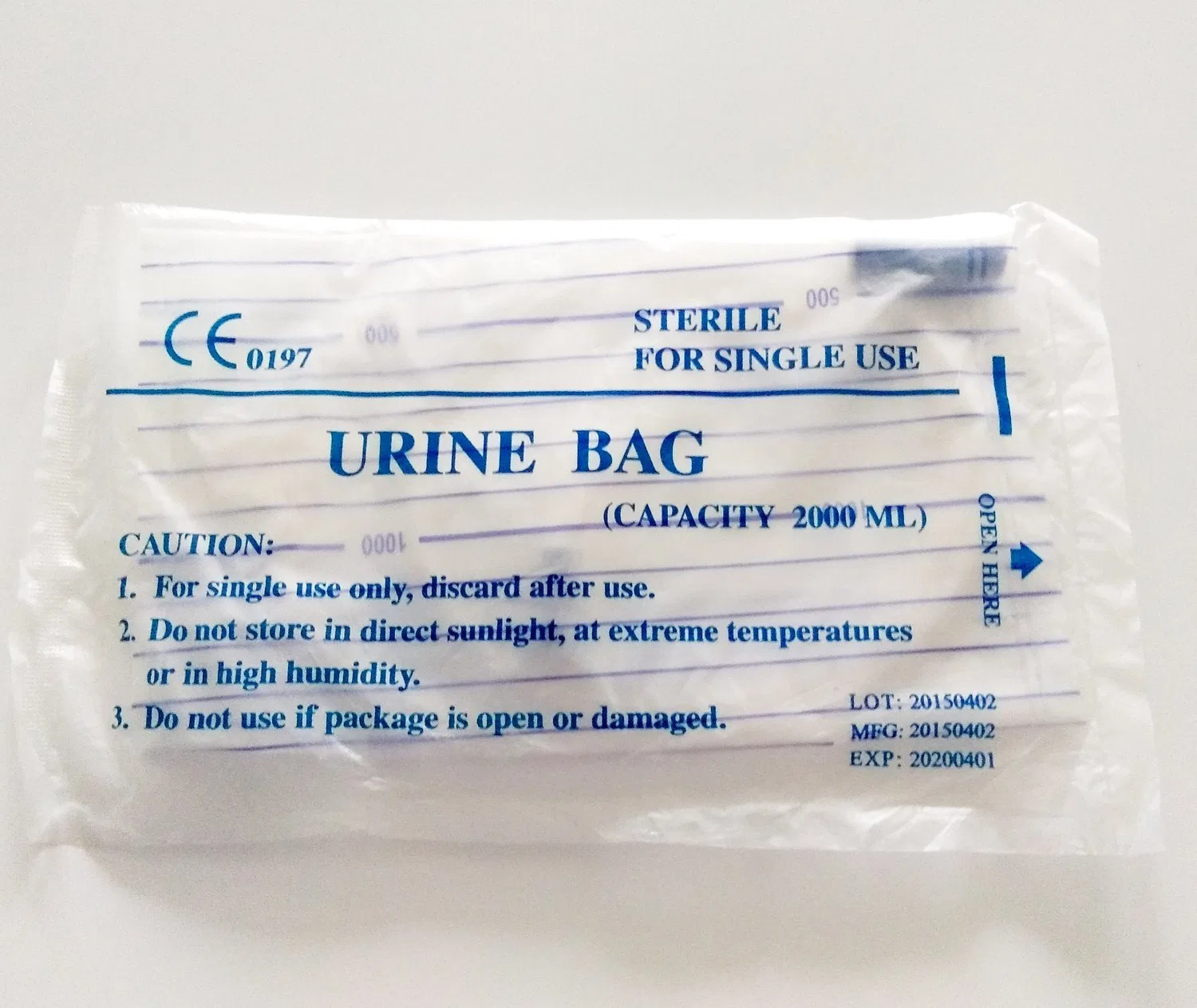 28*20 Cm, Urine Bag with Push Pull Valve