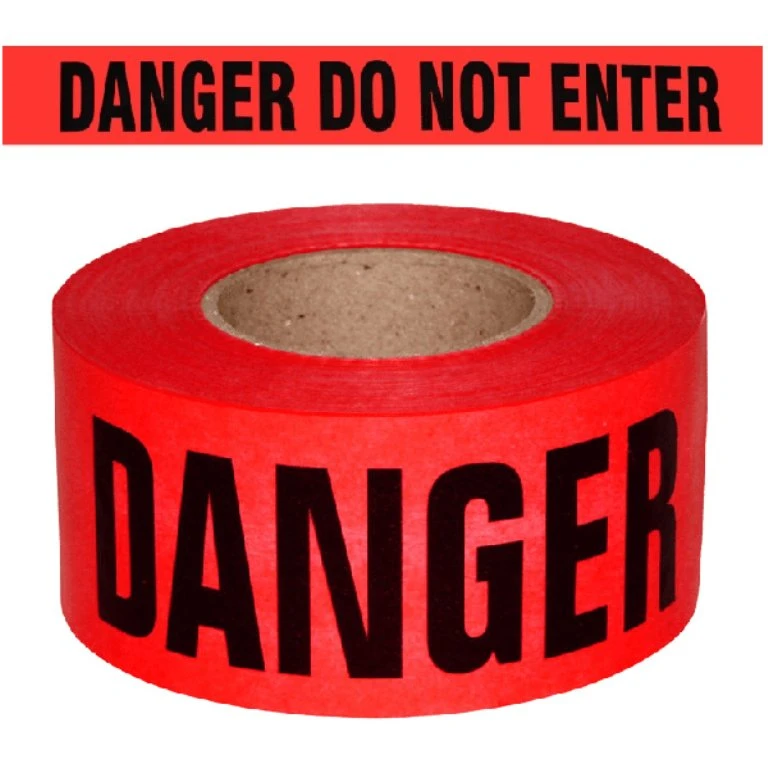 PE 3" Non Adhesive Custom Barrier Barricade Plastic Roll Red and White Warning Barrier Tape