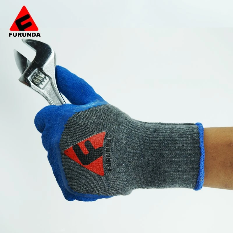 Rubber Coated Polyester Shell Labor Protective Safety Gloves