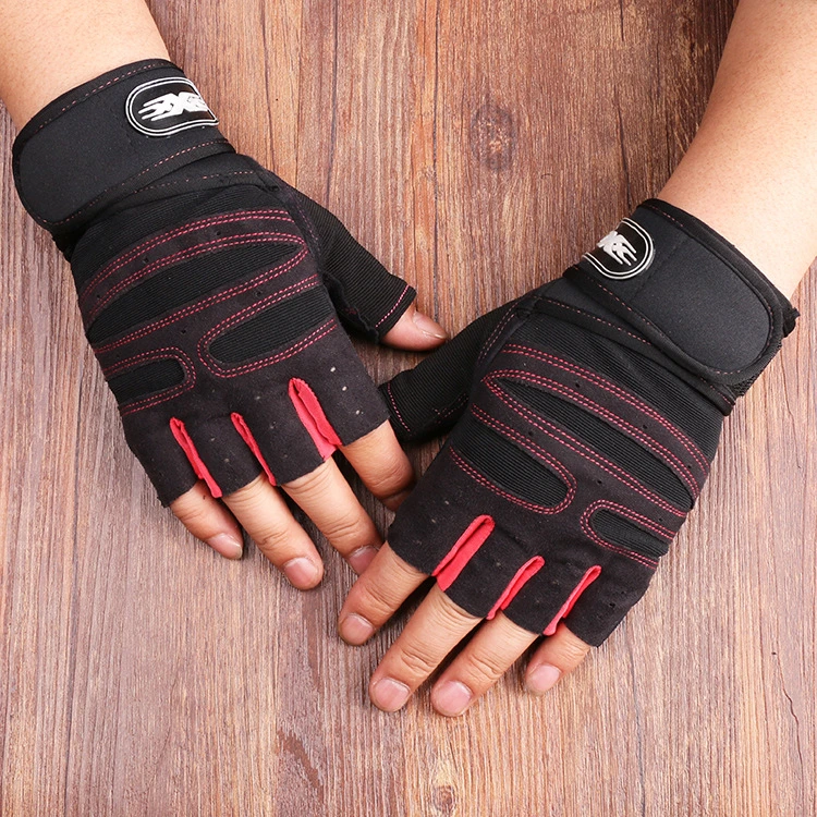 Men Sports Half-Finger Fitness Non-Slip Gym Dumbbell Weightlifting Bench-Press Wrist-Protector Climbing Gloves