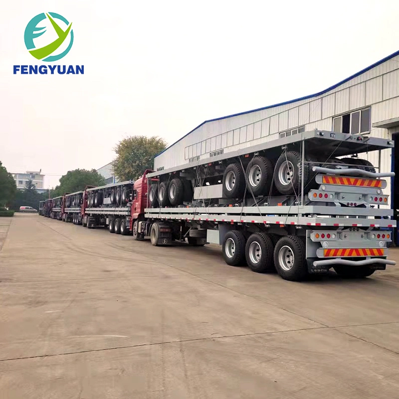 40 Ton 3 Axles 40 FT 45 FT Low Flatbed Flat Bed Container Semi for Sale