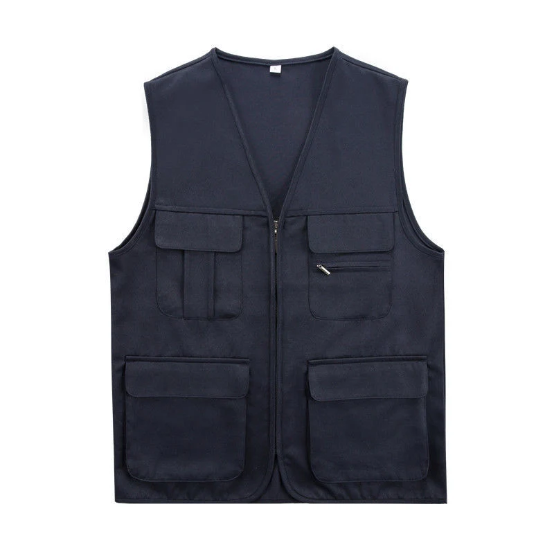 Gilet de travail en toile d'architecture d'électricien en polyester blanc sur mesure