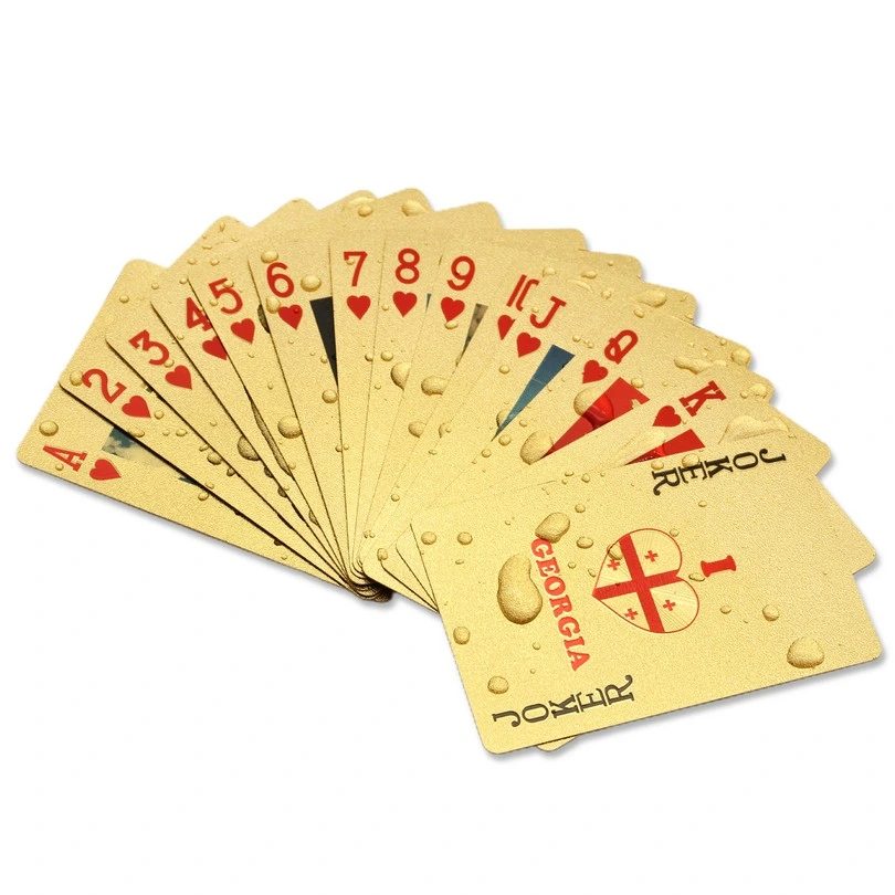 Gold Foil Poker Golden Poker Cards 24K Plated Poker Table Games Waterproof Plastic Playing Cards