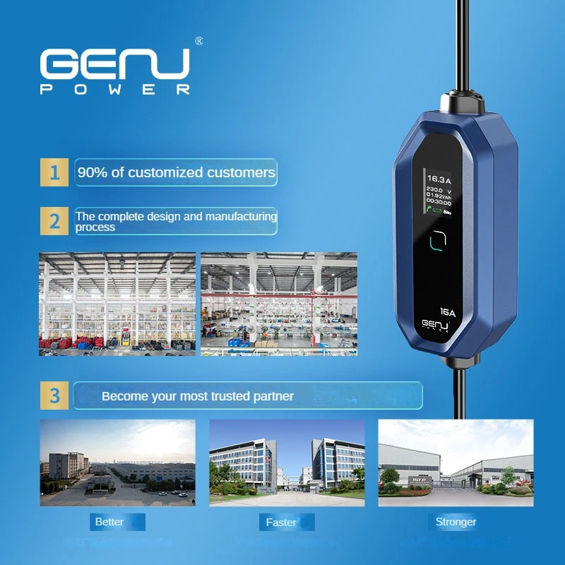 portable EV Charger Type 2 Adjustable Operating Current 8A-10A-13A-16A