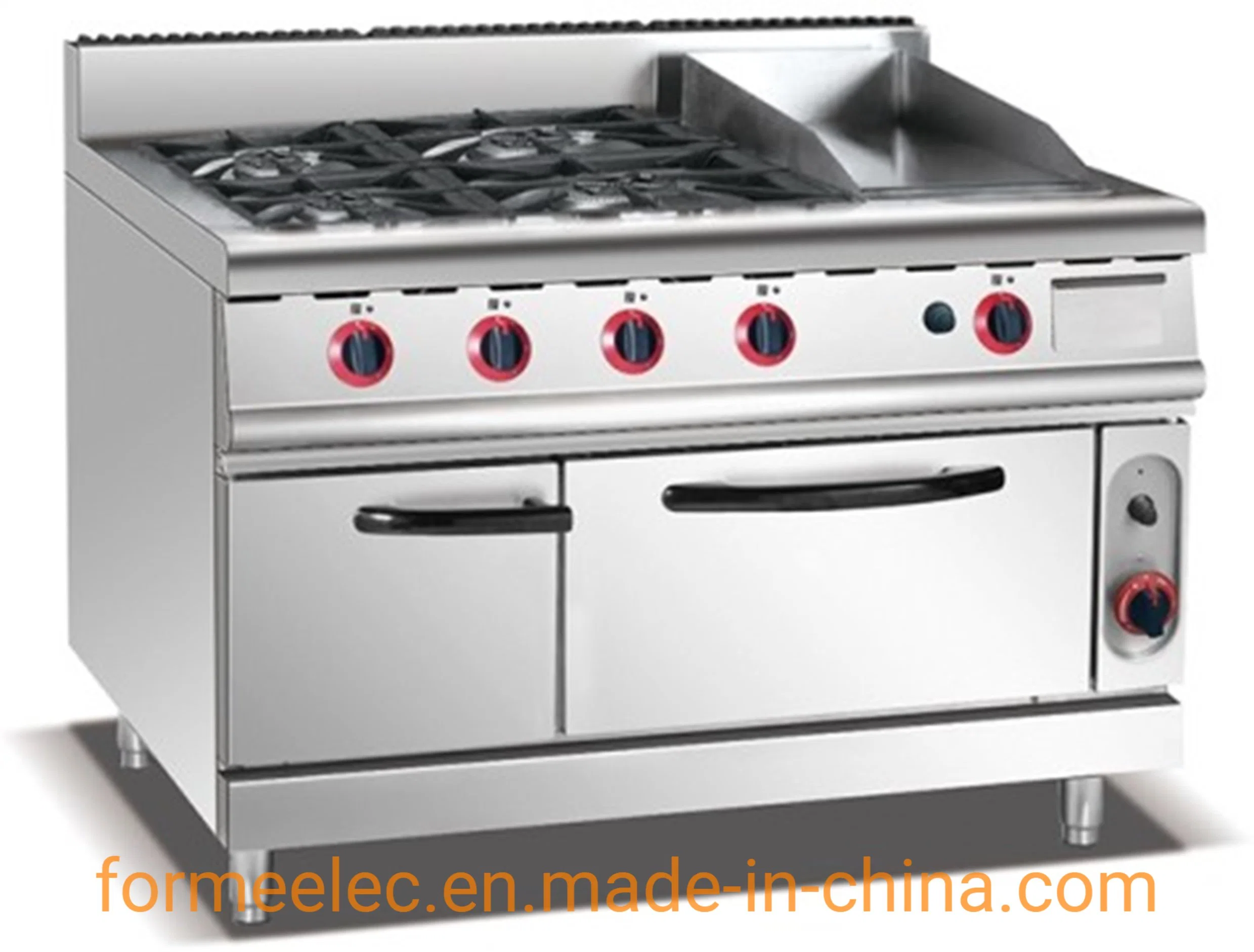 Aparato de Cocina occidental la combinación de Gas Horno 4 quemadores hornillo de gas con el gabinete