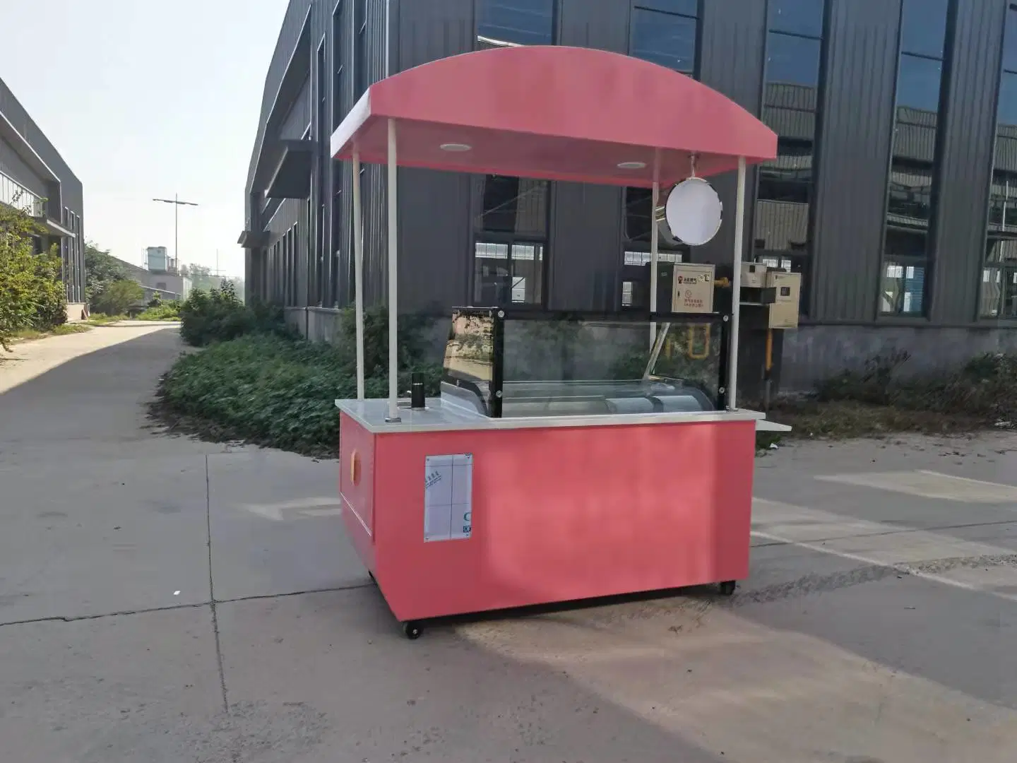 Hand Push Gelato Showcase Cart Freezer Ice Cream Vending Carts