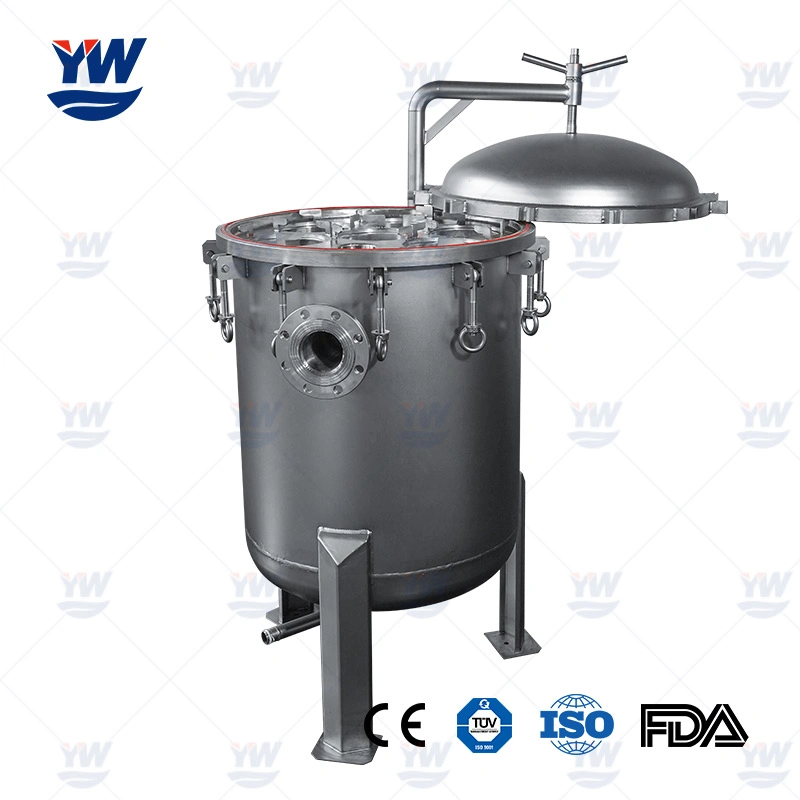 Yuwei Muti-Bag Filter Housing Food Grade Stainless Steel Material SS304 SS316L for Sugar Water Beverage
