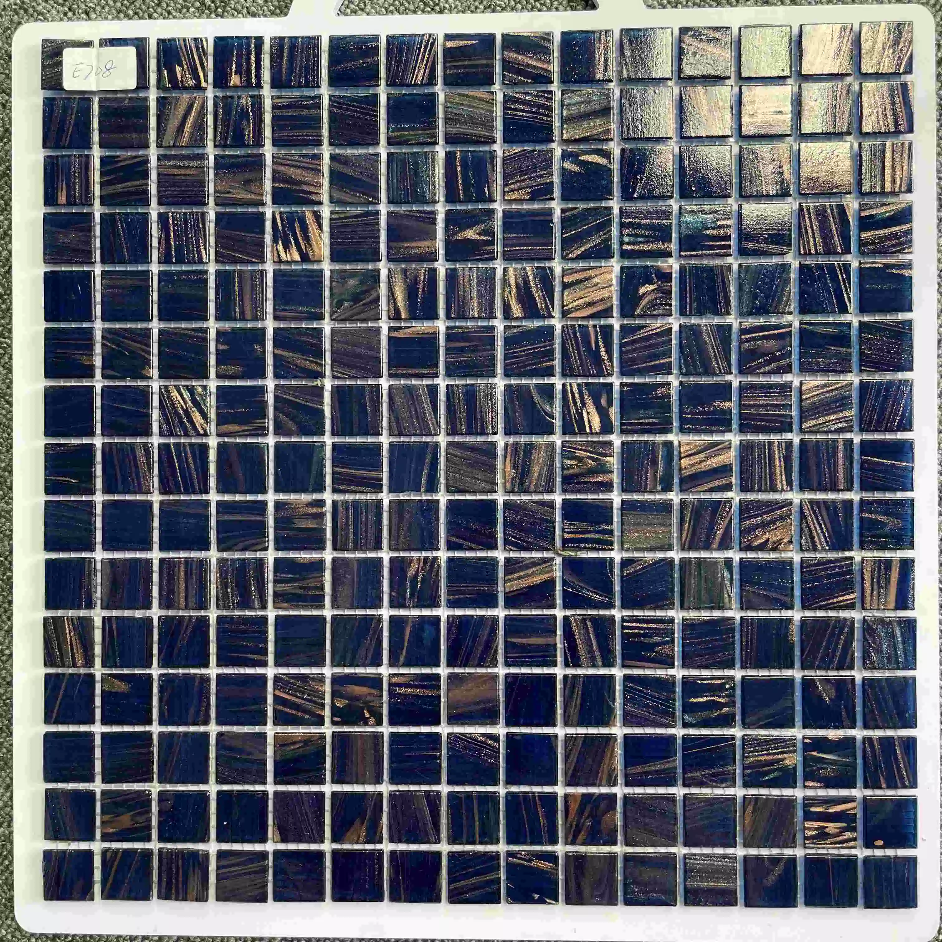 New Foshan Decorative Building Material Blue Swimming Pool Glossy Crystal Glass Mosaic Flooring Wall Tiles