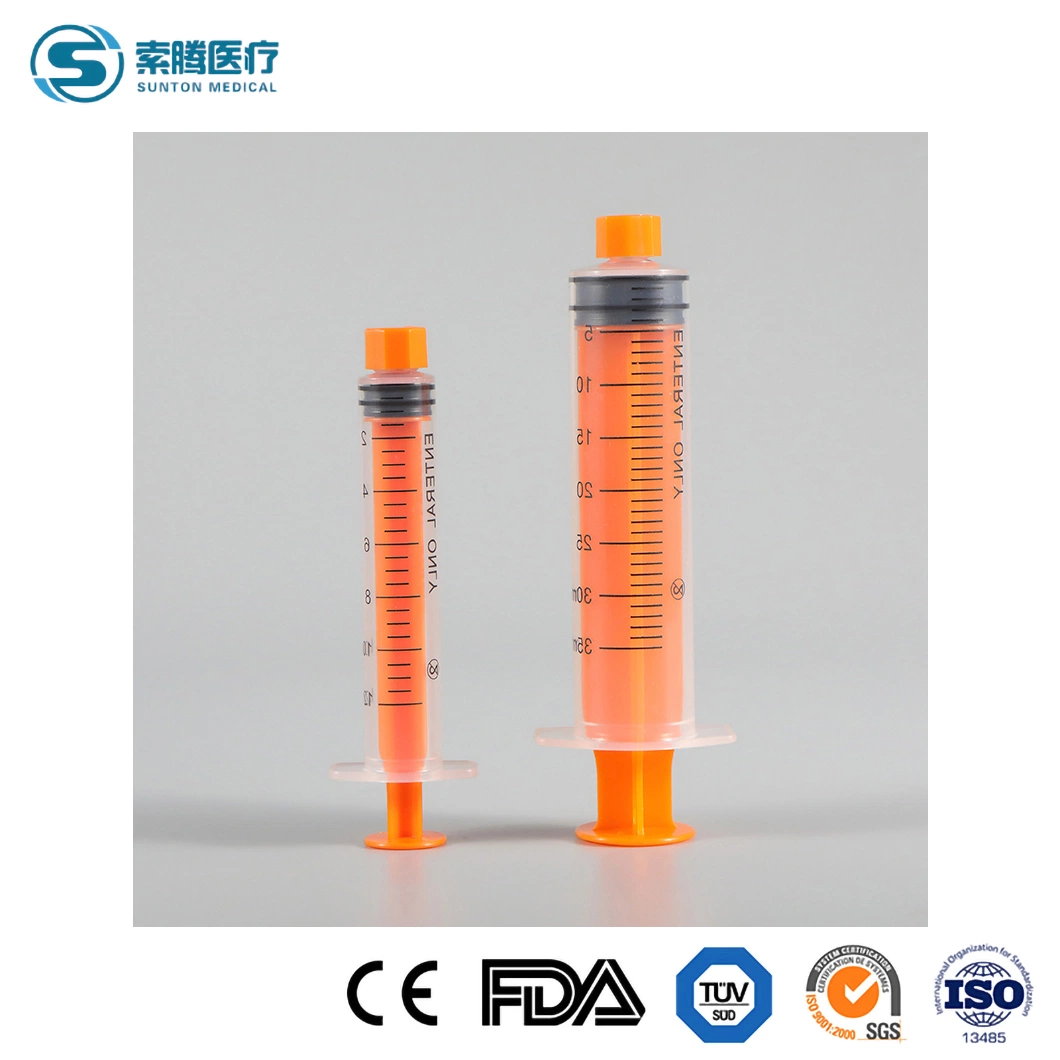 Sunton China Disposable Plastic Syringe Manufacturing Lever Lock Syringe Multiple Types Single Use Injection Transparent Syringe /En-Fit Syringe