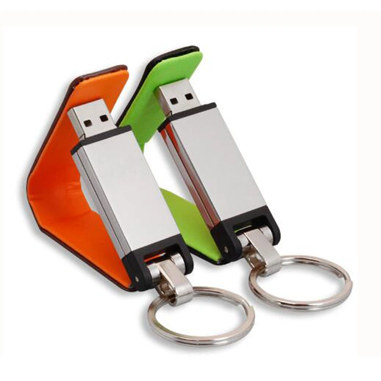 Happy Holidays Logo Printing Leather USB Flash Drive