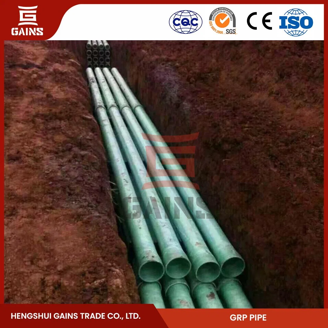 Gains GRP 3inch Pipe Fabricators Fiberglass Drain Pipe China Chemical GRP Pipeline