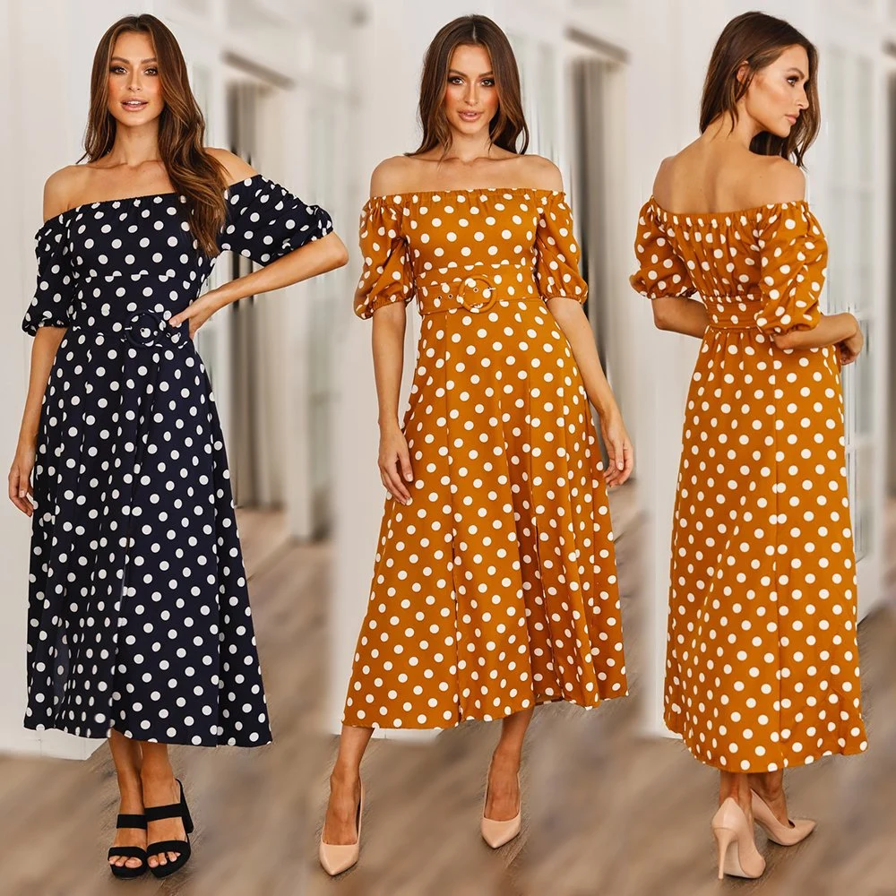 Summer Retro Polka DOT Long Dress Fashion Clothes