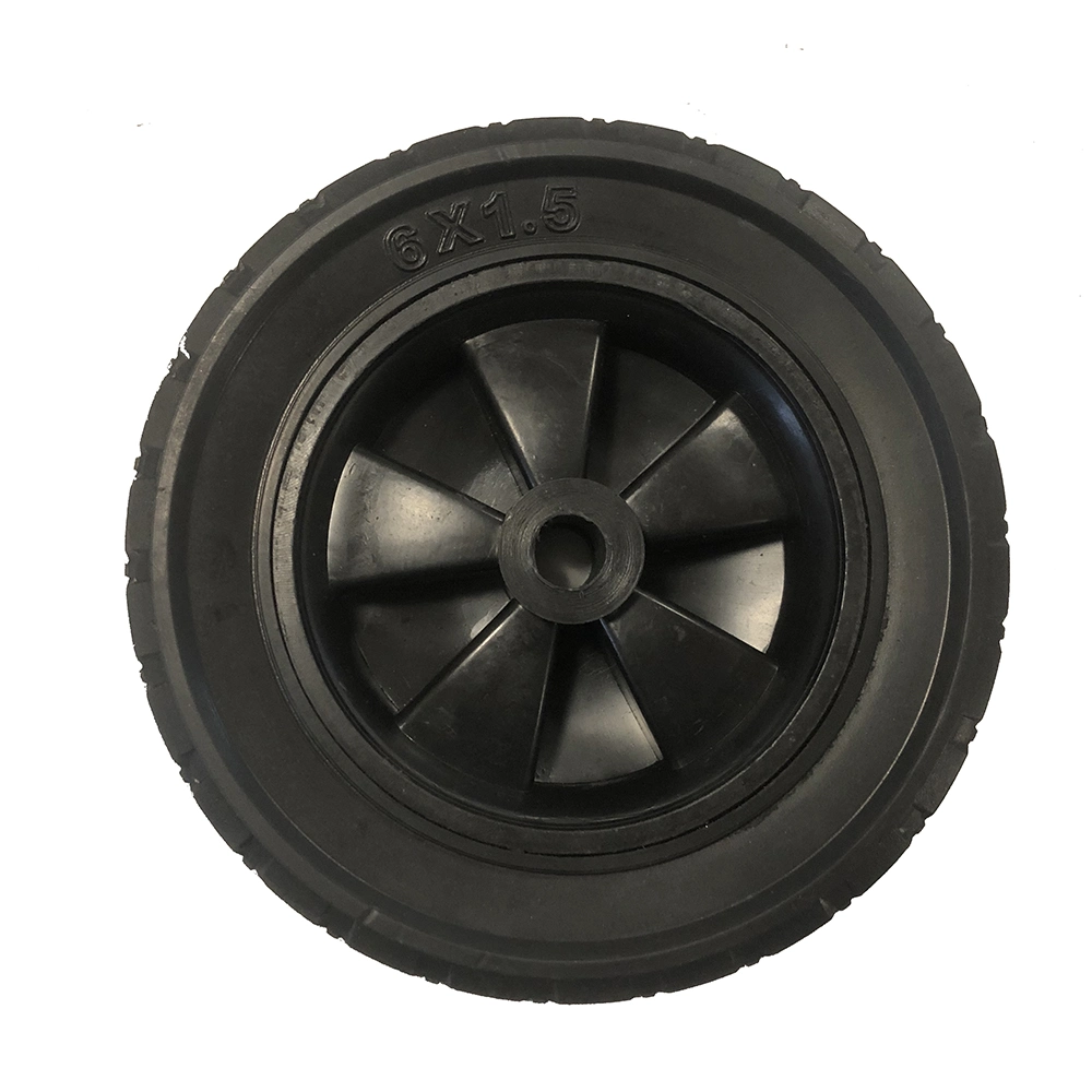 6X1.5 Inch Solid Rubber Wheel for Material Handling Carts