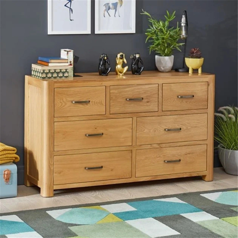 Factory Bespoken Wooden White Solid Oak Large Wide 3 Over 4 Chest of Drawers Living Room Large Cabinet Antique Design Drawer Bedroom Sideboard