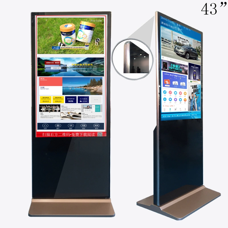 Plancher de 43 pouces réseau permanent de la publicité Media Player, écran LCD la signalisation numérique