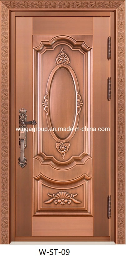 Lighter Luxury Exterior Security Metal Steel Alloy Copper Door W-St-11