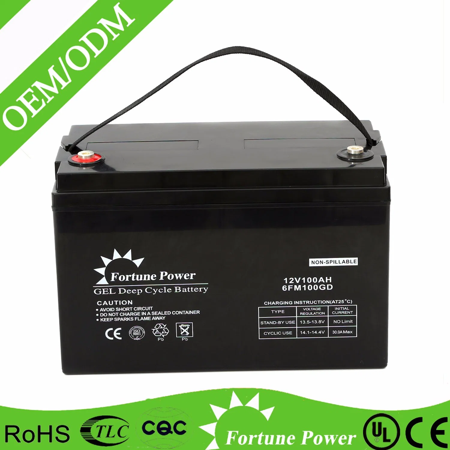 12V100ah Rechargeable Batterie Gel, solaire système UPS, l'énergie solaire