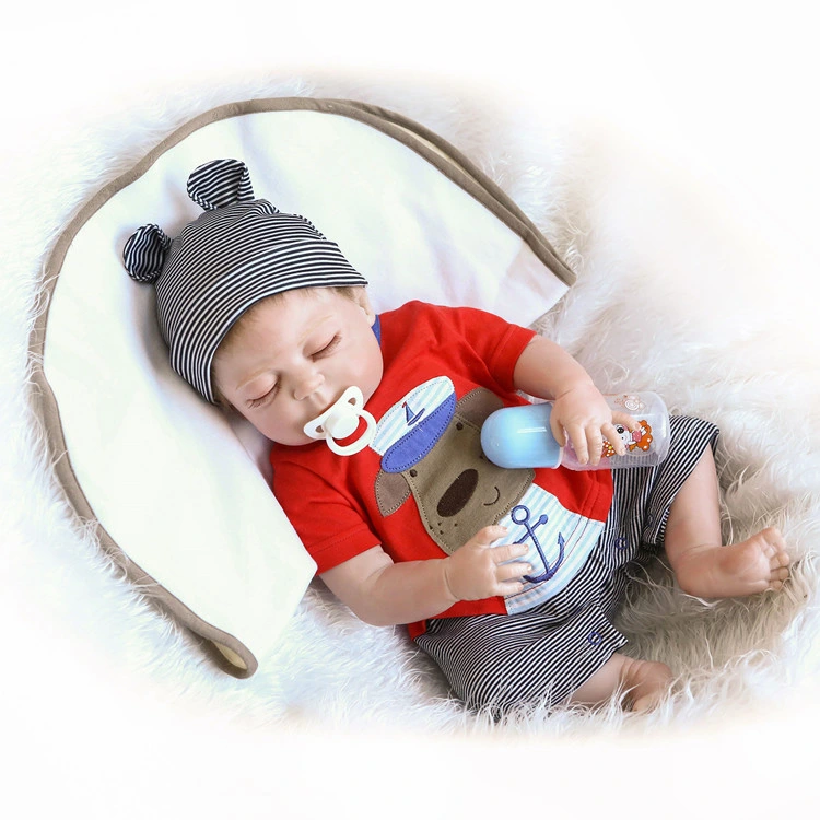 22" 55cm Newborn Reborn Doll Soft Silicone Baby Reborn Realistic Reborn for Children Gift Washable