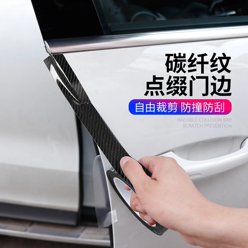 K5d Carbon Fiber Sticker Car Door Sill Protection Nano Tape Car Mirror Trunk Protector Sticker