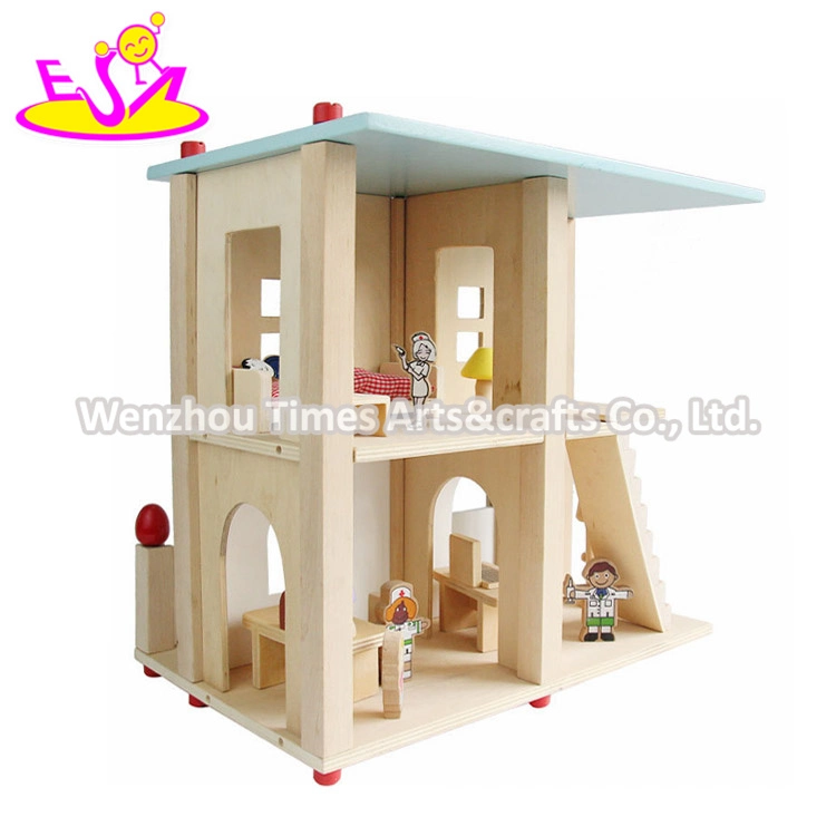 Wholesale/Supplier Wooden Hospital Toy Set for Kids Includes Dolls and Furniture W06A285