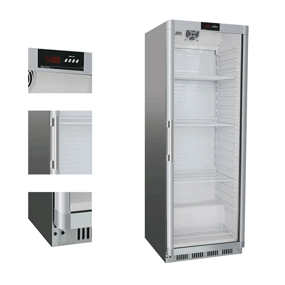 Upright Single Glass Door Display Cooler Beer Chiller Showcase Refrigerator