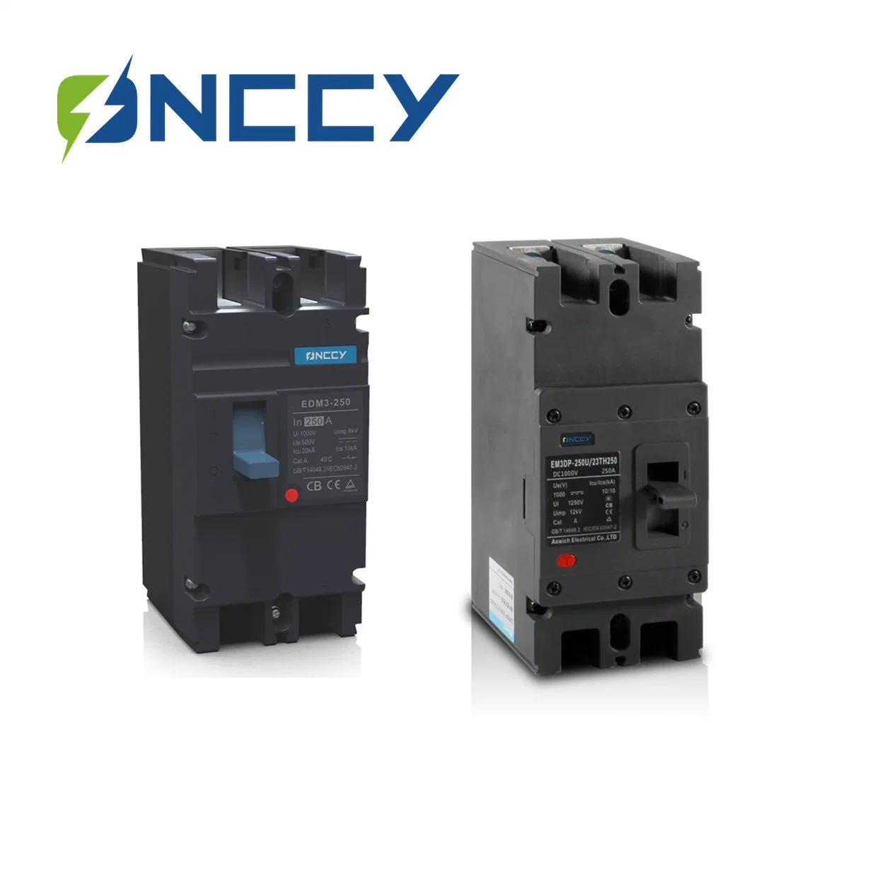 Onccy Moulded Case Circuit Breaker 500V 250A 2p DC MCCB for Solar System