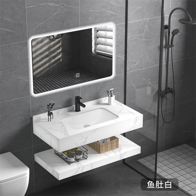 60-120cm Multi Sizes Colors Rock Slab Bathroom Furniture Wall Hung Wash Basin Solid Surface Vanity