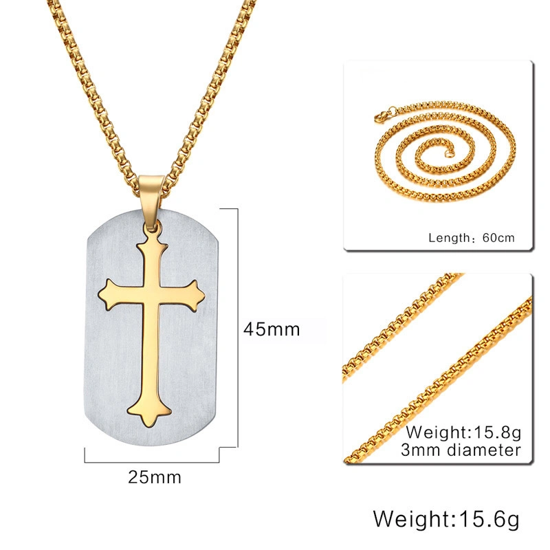 45mm Stainless Steel Cross Pendant Mixed Fashion Men's Accessories European and American Style Jewelry