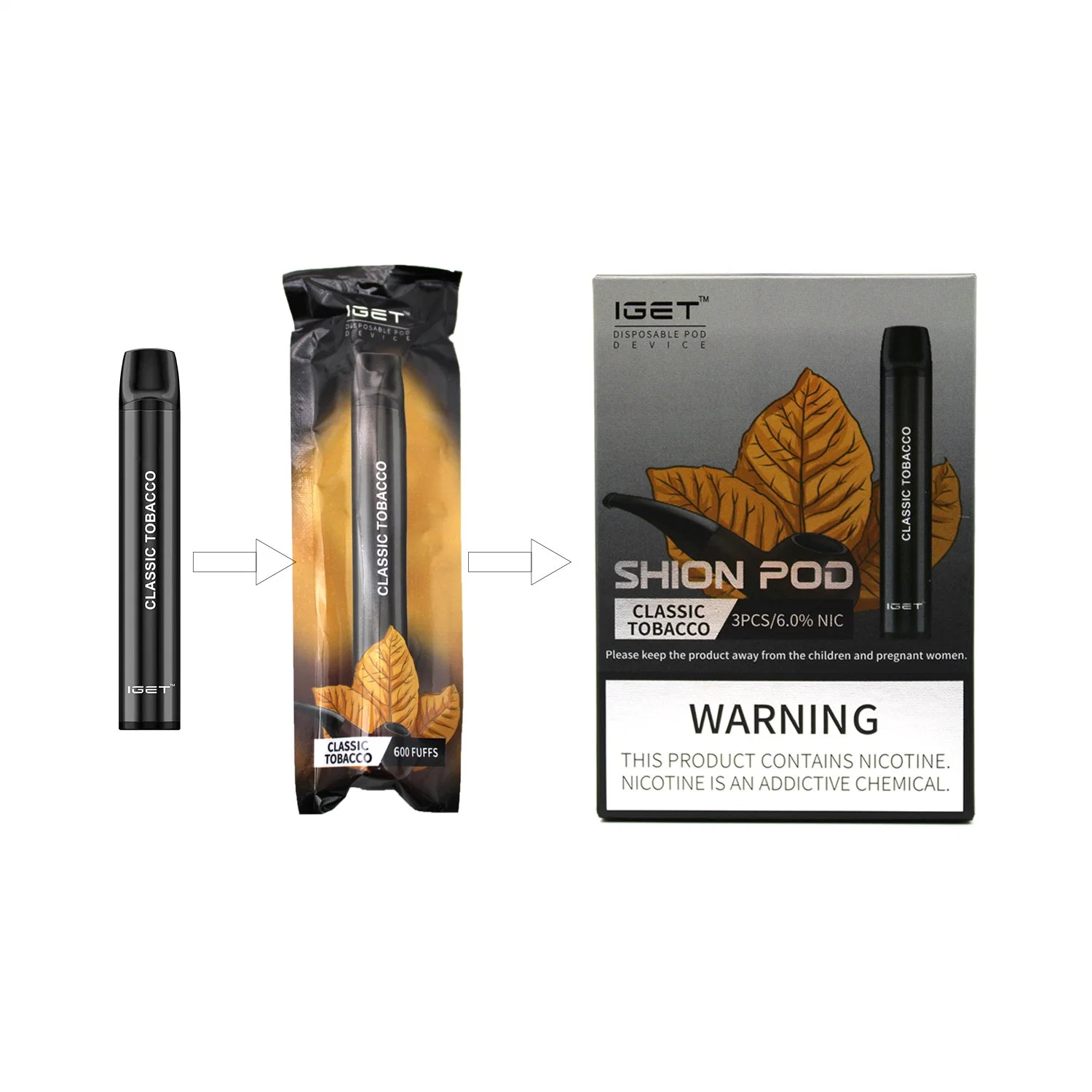 Iget Shion Smoke Vape Pen 600puffs Eliquid Vape