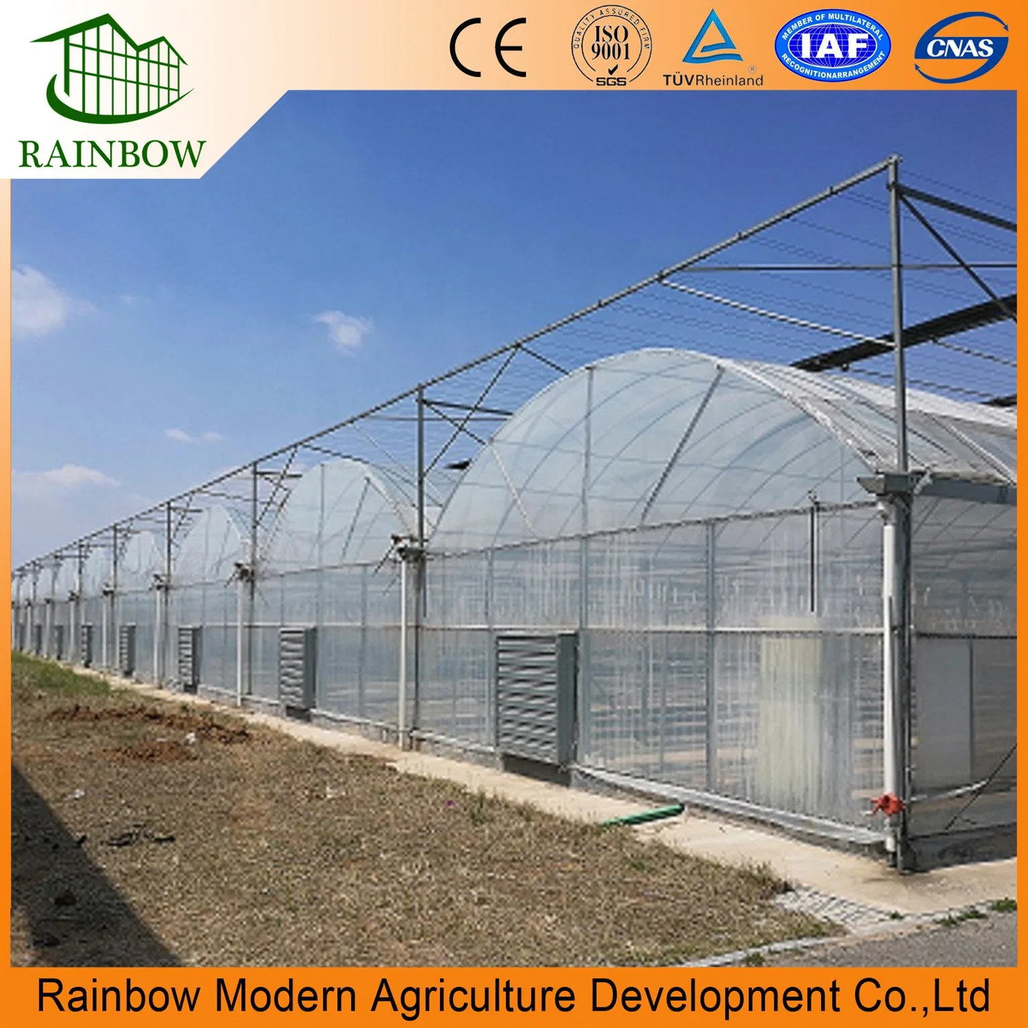 Multi-Span Film Greenhouse with Irrigation System and Intelligent Control System