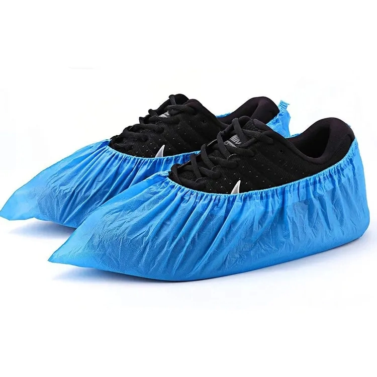 Disposable Plastic Laboratory Use Waterproof CPE Shoe Cover with Elastic