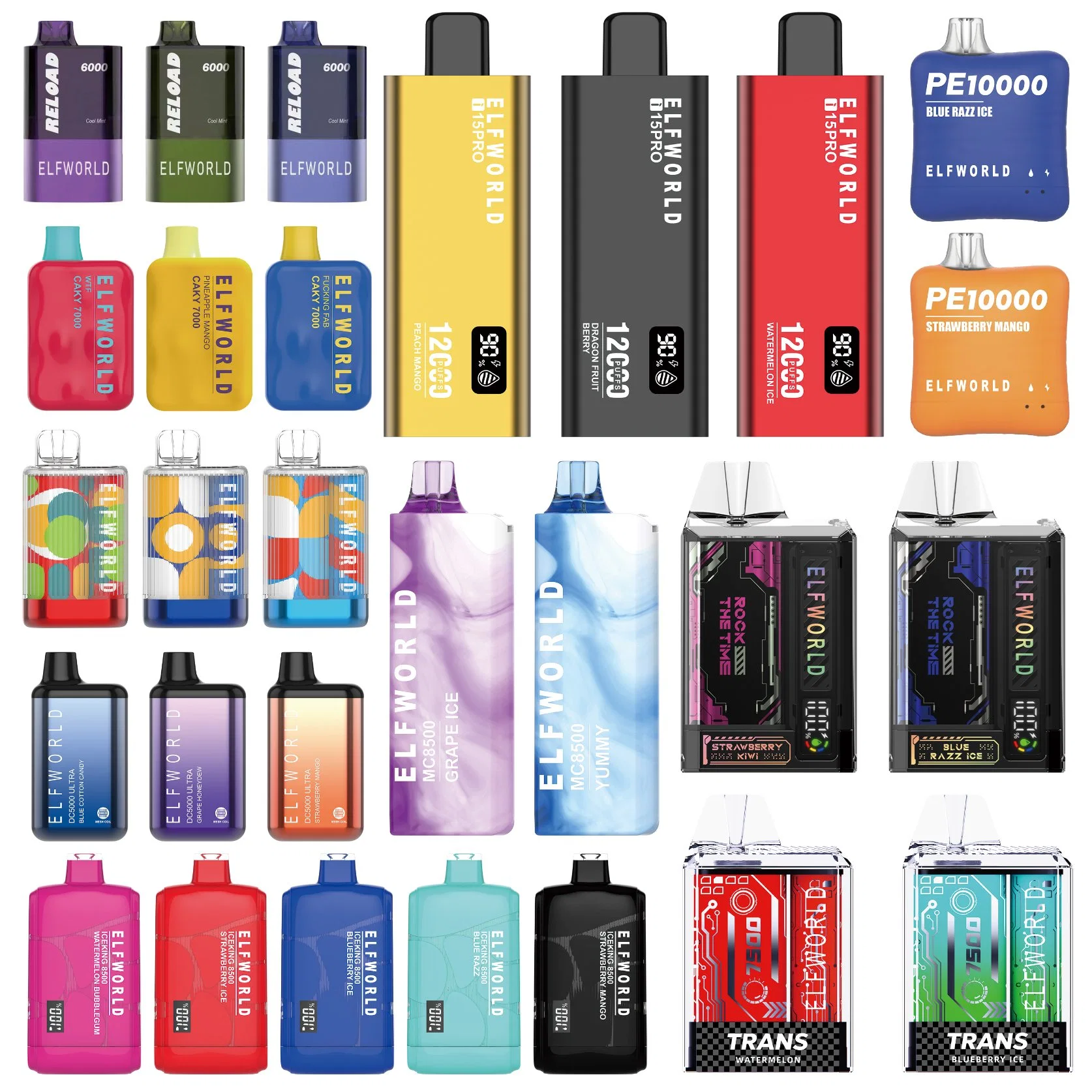 Factory Supply Elf World Disposable/Chargeable Vape Ice King 8500 Puffs with LED Display Screen China Products/Suppliers OEM ODM Wholesale/Supplier Disposable/Chargeable Vapes USA UK