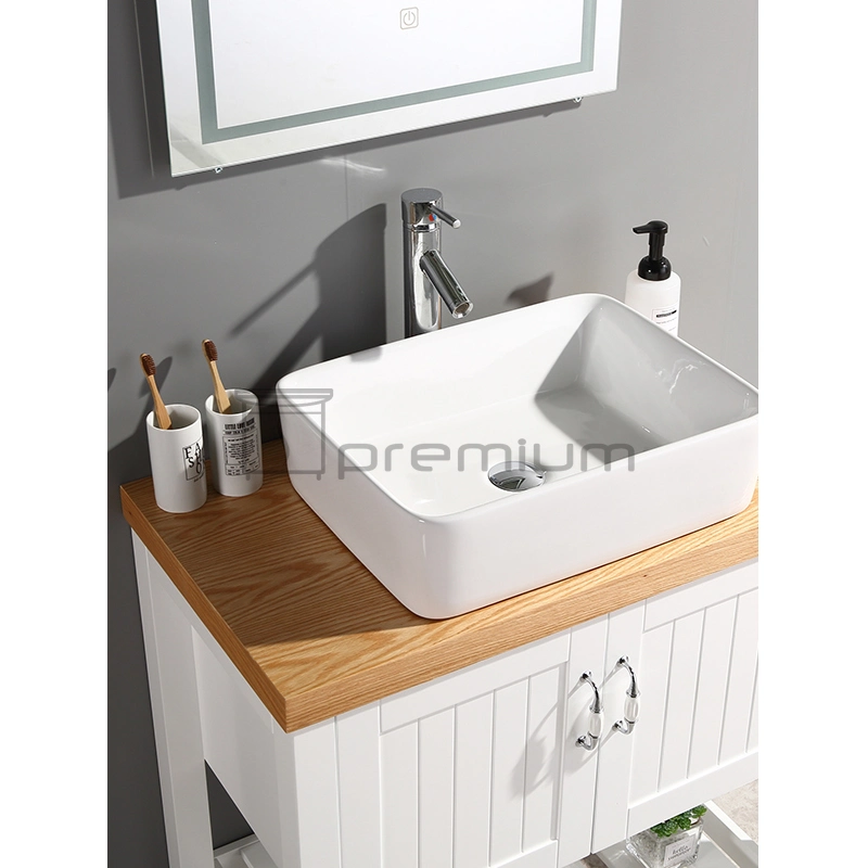 Sp-8129 High quality/High cost performance Free Standing Plywood Bathroom Cabinet Ceramic Wash Basin Vanity Set