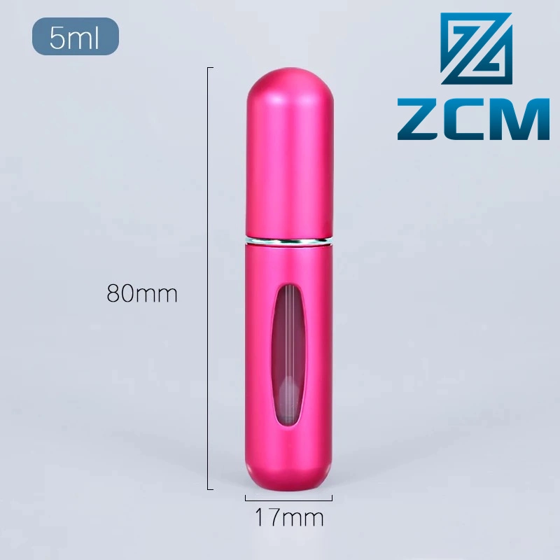 Custom CNC Turning Machined Colrful Mini Portable Refillable 5ml Perfume Spray Bottle Aluminum Atomizer Bottles