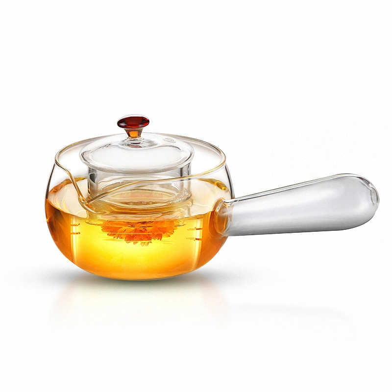 Elegante juego de té de vidrio de Borosilicato alto con té Copa para regalo