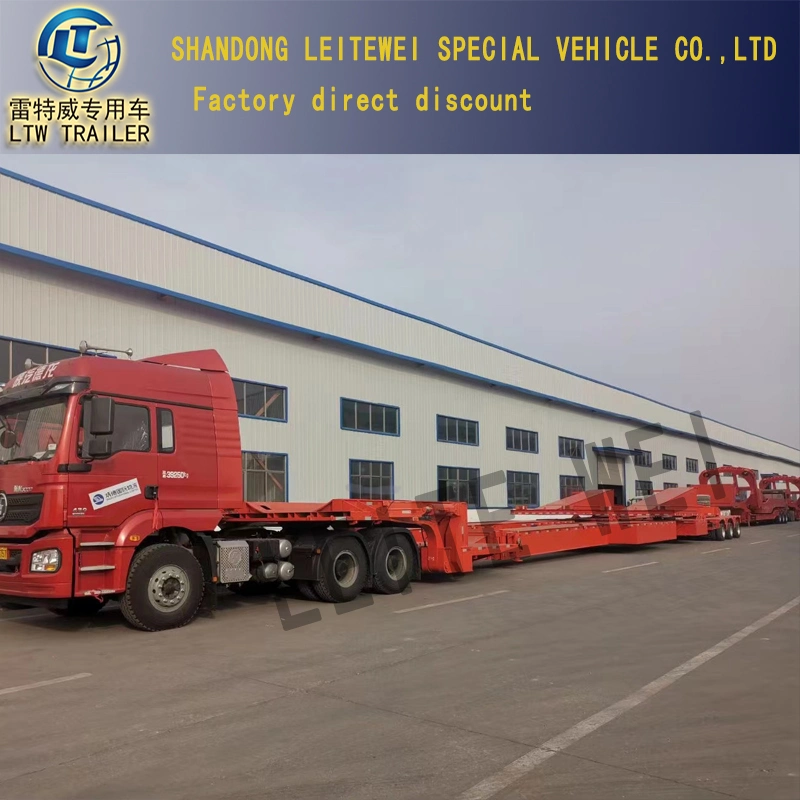 Reitway Manufacturer 60m Wind Turbine Blade Power Equipment Transport Scalable Retractable Flat Semi-Trailer