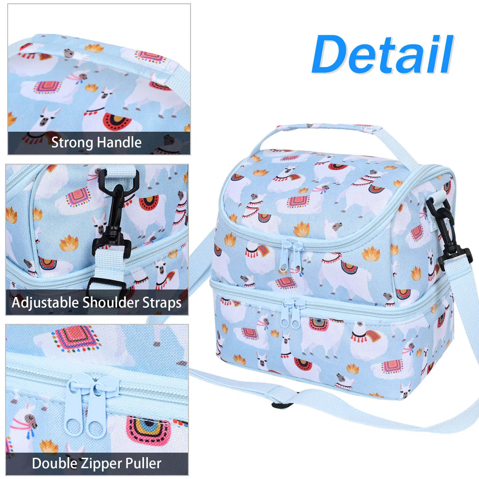 Promoción niños Cartoon ANIME Double Decker Lunchbox nevera de aislamiento Con bebida para niños niñas Cartoon Lunch Box