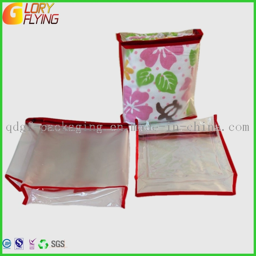 Plastic Packaging Bag PVC Fashion Bags with Nylon Zipper for Quilt Packing