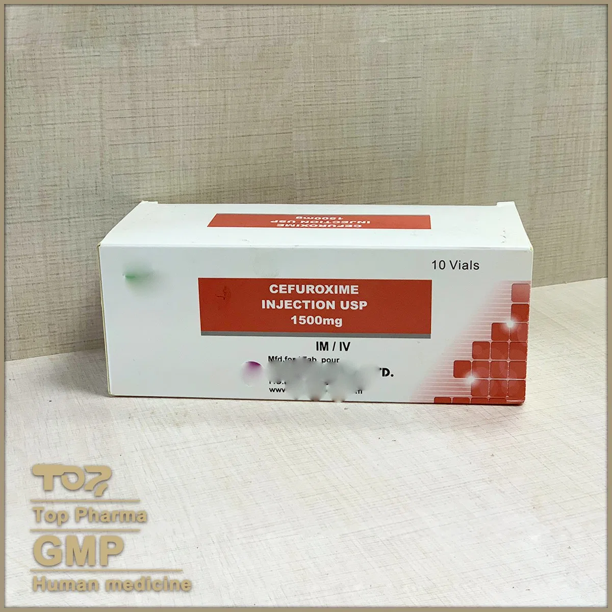 GMP Medicine Céfuroxime sodium pour injection 1500mg/15ml USP Standard antibiotique