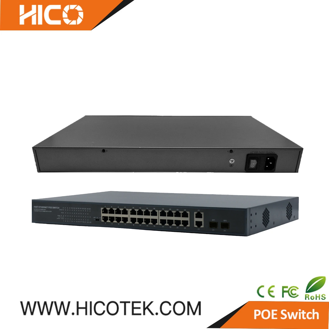 Huawei estilo Poe 24 puertos Giga +2 +2 puerto SFP Combo de alta potencia 300W de más de 100 Mbps Fast Ethernet Switch