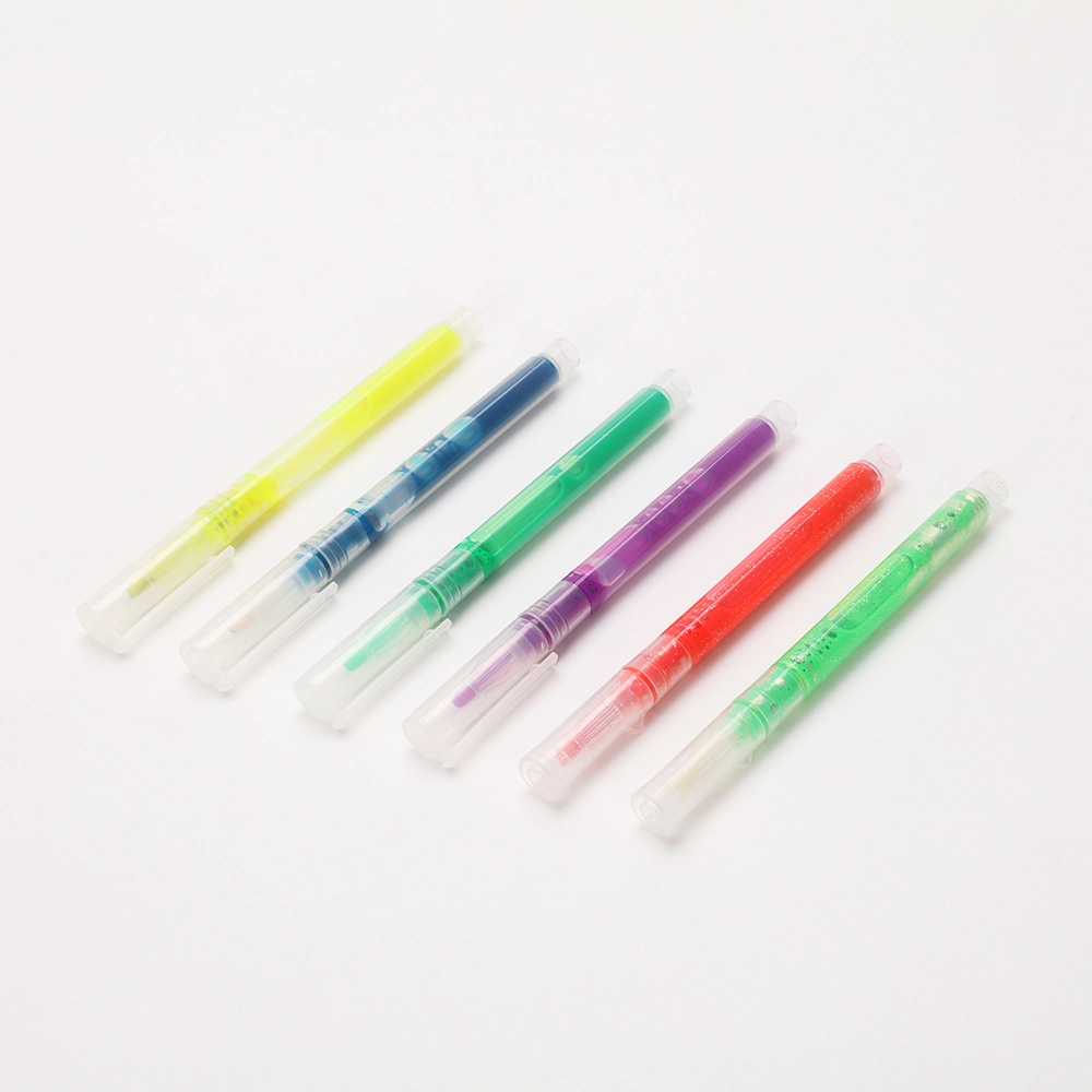 Bellas acuarelas de acrílico fluorescentes se utilizan para dibujar los marcadores populares