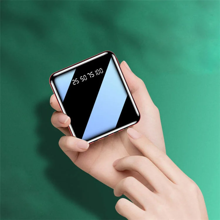 10000mAh External Battery Mini Power Bank Mirror Screen Digital Display Portable Poverbank for Smart Mobile Phone Powerbank