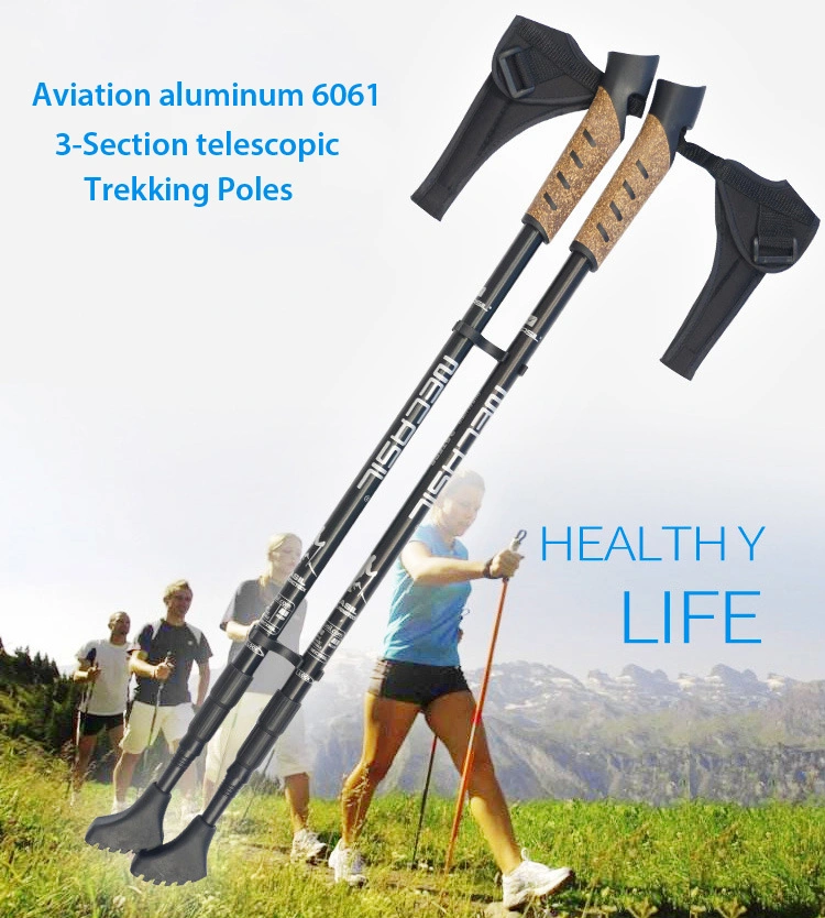 Outdoor Alpenstock Carbon Fiber Walking Sticks Telescoping Foldable Self Defense Hiking Trekking Poles Sticks