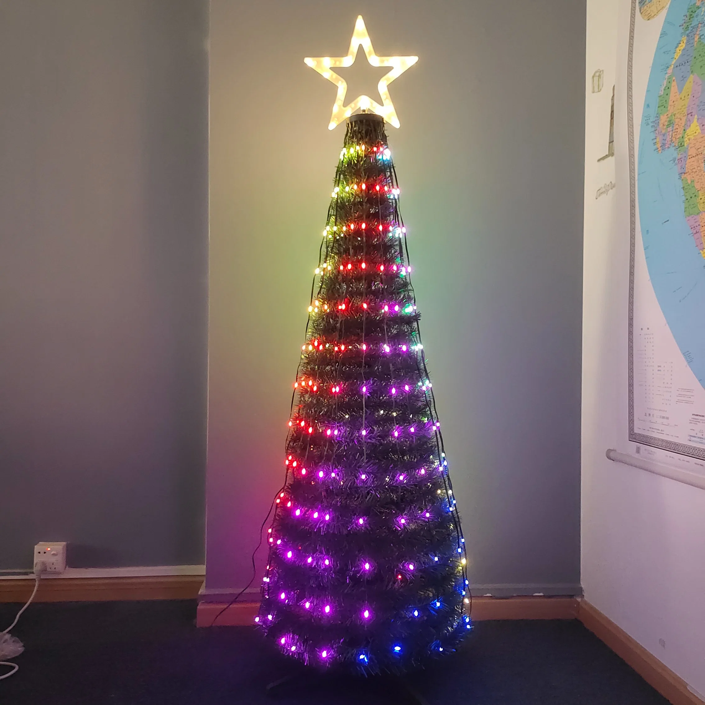 El mejor espectáculo de luces LED RGB de 360 grados de Santa's Pixel Tree Con mando a distancia y temporizador para decoración de fiesta en casa