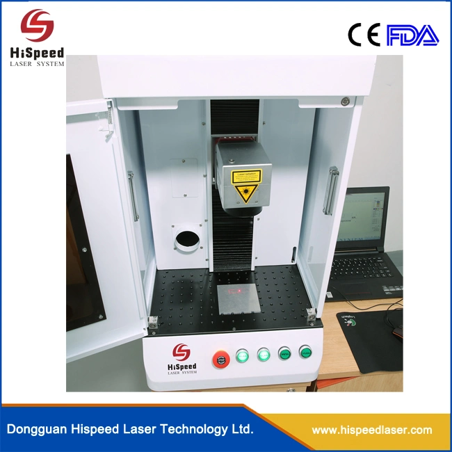 Mini Enclosed Fiber Laser Engraving Machine with RF Metal Tube Laser Source